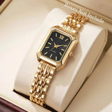 Elegant Rectangle Women Watches Fashion Ladies Quartz Wristwatches Reloj Mujer Girls Clock Gift（Without Box）