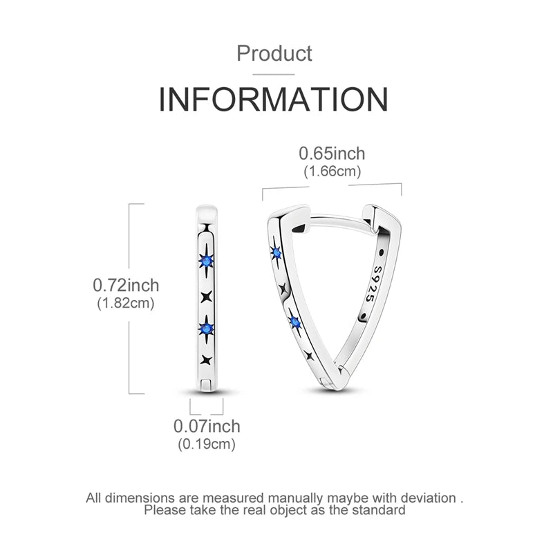 925 sterling silver hoop earrings with dark blue night sky gemstones, HSF Marketplace jewelry