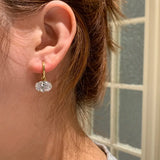 Elegant oval diamond pendant earrings by HSF Marketplace, simple drape design for women