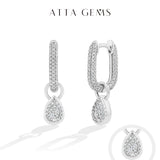 2026 ATTAGEMS synthetic moissanite water drop pendant hoop earrings for women, HSF Marketplace jewelry