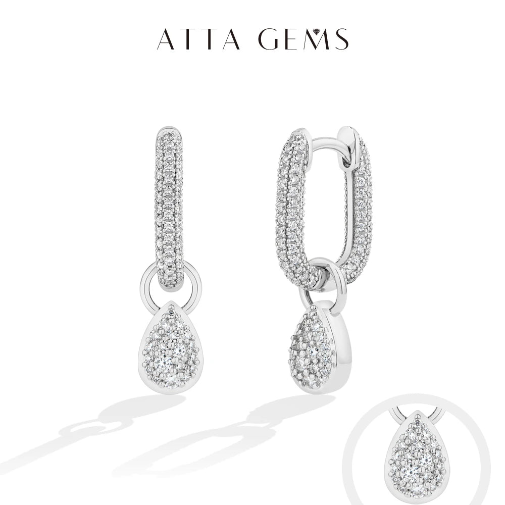 2026 ATTAGEMS synthetic moissanite water drop pendant hoop earrings for women, HSF Marketplace jewelry