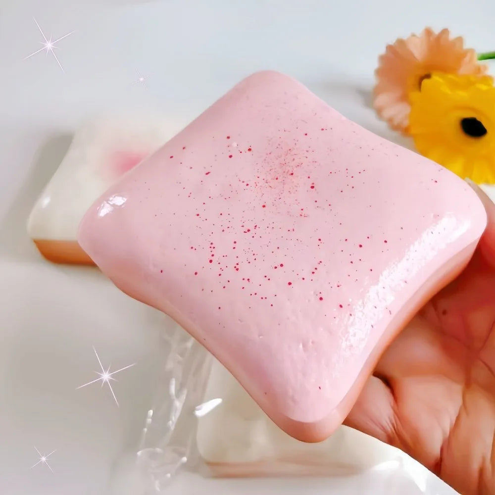 Simulation Butter Toast Bread Squishy Toys for Stress Relief Soft Slow-Rise Anti-Anxiety Sensory Fidget Toys for Adults ADHD