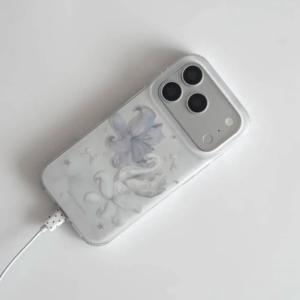Swan lily flower pattern phone case for iPhone 18 to 11 Pro Max by HSF Marketplace