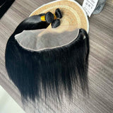 Human Hair Bundles with 4x4 Closure 18A Straight Bundles Human Hair Weft With 13X4 Frontal Real Burmese Remy Hair Extension Sale