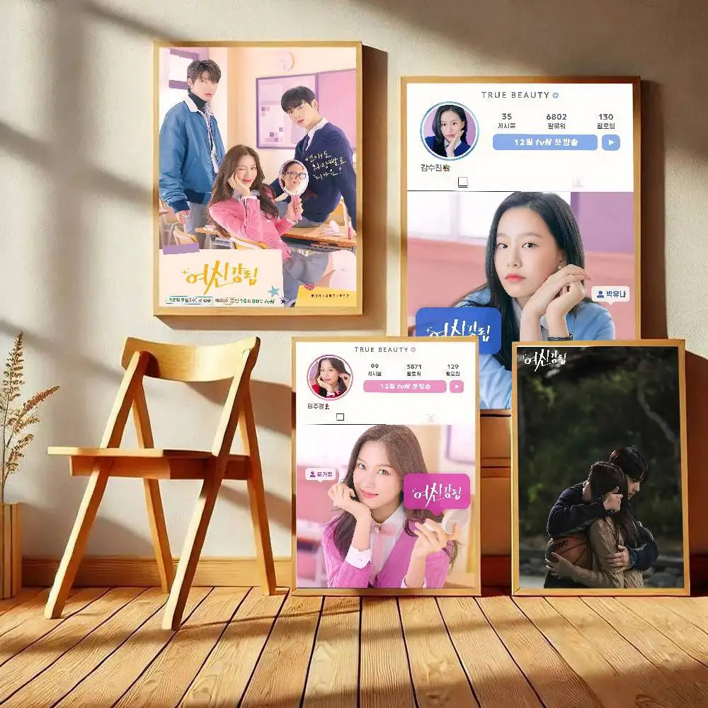 True Beauty Korean drama print poster for home decoration, featuring K-culture artwork