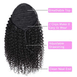 Mongolian afro kinky curly ponytail extension for natural style, textured curly hairpiece in dark shade