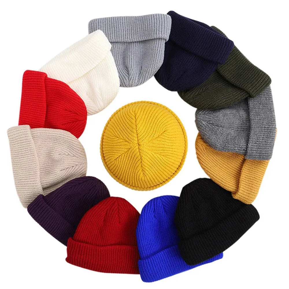 Unisex knitted beanie hat for women, warm winter ribbed design by HSF Marketplace
