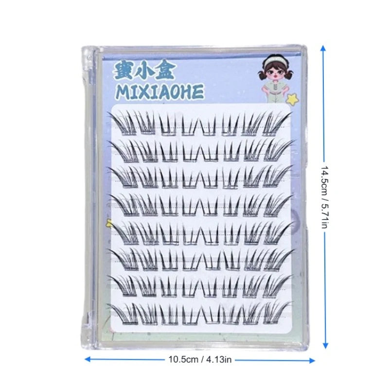 Slelf Adhensive Glue Free Lashes Foxes Style End Eye Elongated False Eyelash 8-15mm Segmented Eyelash Extensions For Daily