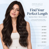 Dark chocolate brown HSF Marketplace clip-in human hair extensions, straight Remy hair set for fuller ends
