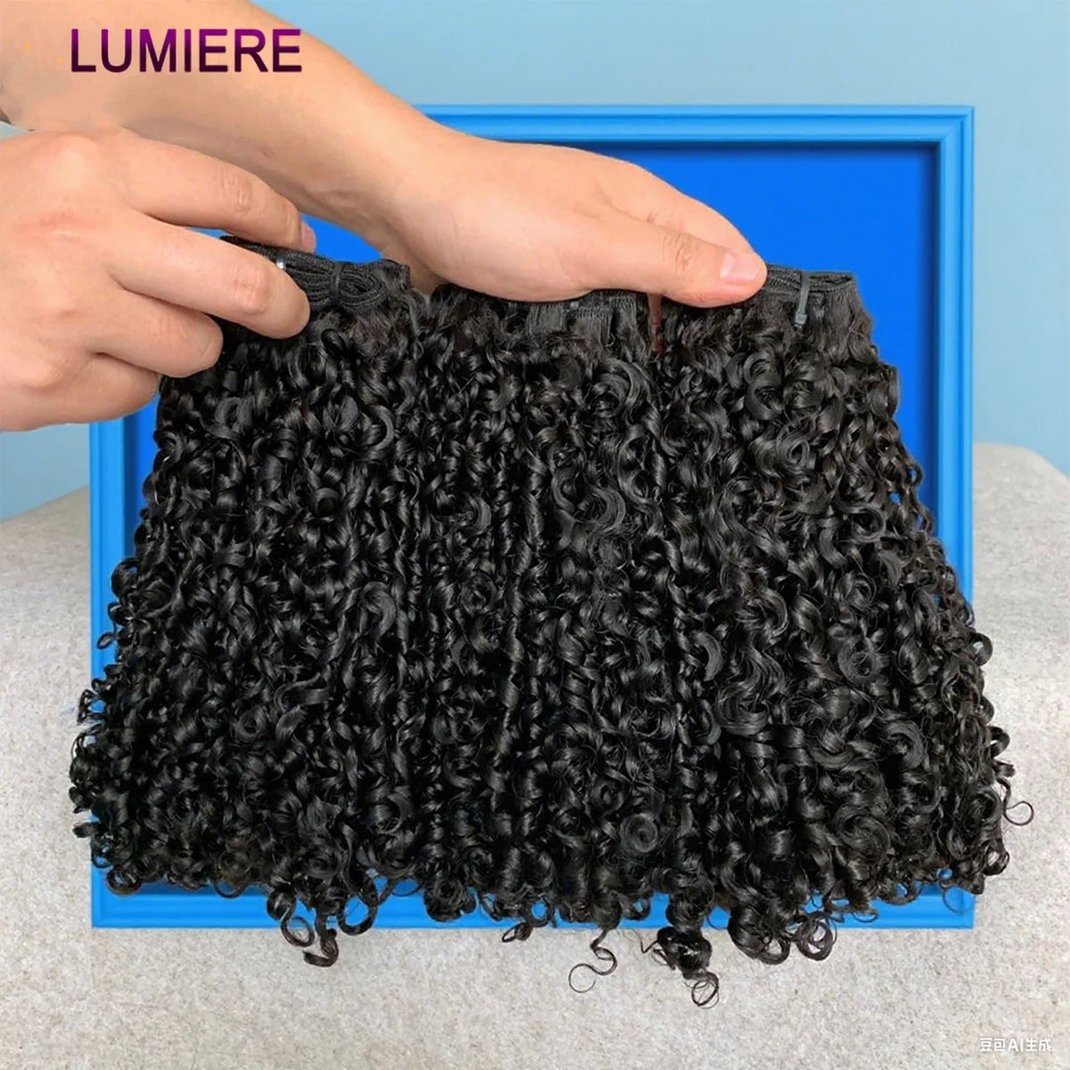 Bouncy Burmese Pixie Curly Human Hair Bundles with Closure Frontal 20A  Closure And Bundles  Burmese Virgin Hair Extensions