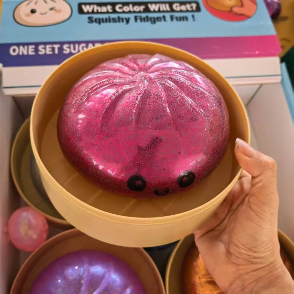 15cm Jumbo Dumpling Squishy With Steamer Realistic Bun Squishy Big Bun Cute Soft Pinch Sensory Fidget Ball Student Prize