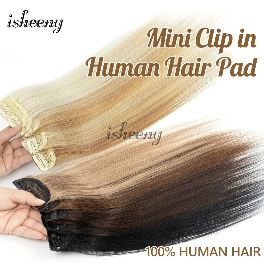 Invisible clip-in real human hair extensions, 5-piece pack with mini clips, Remy hair, 12–18 inch, HSF Marketplace