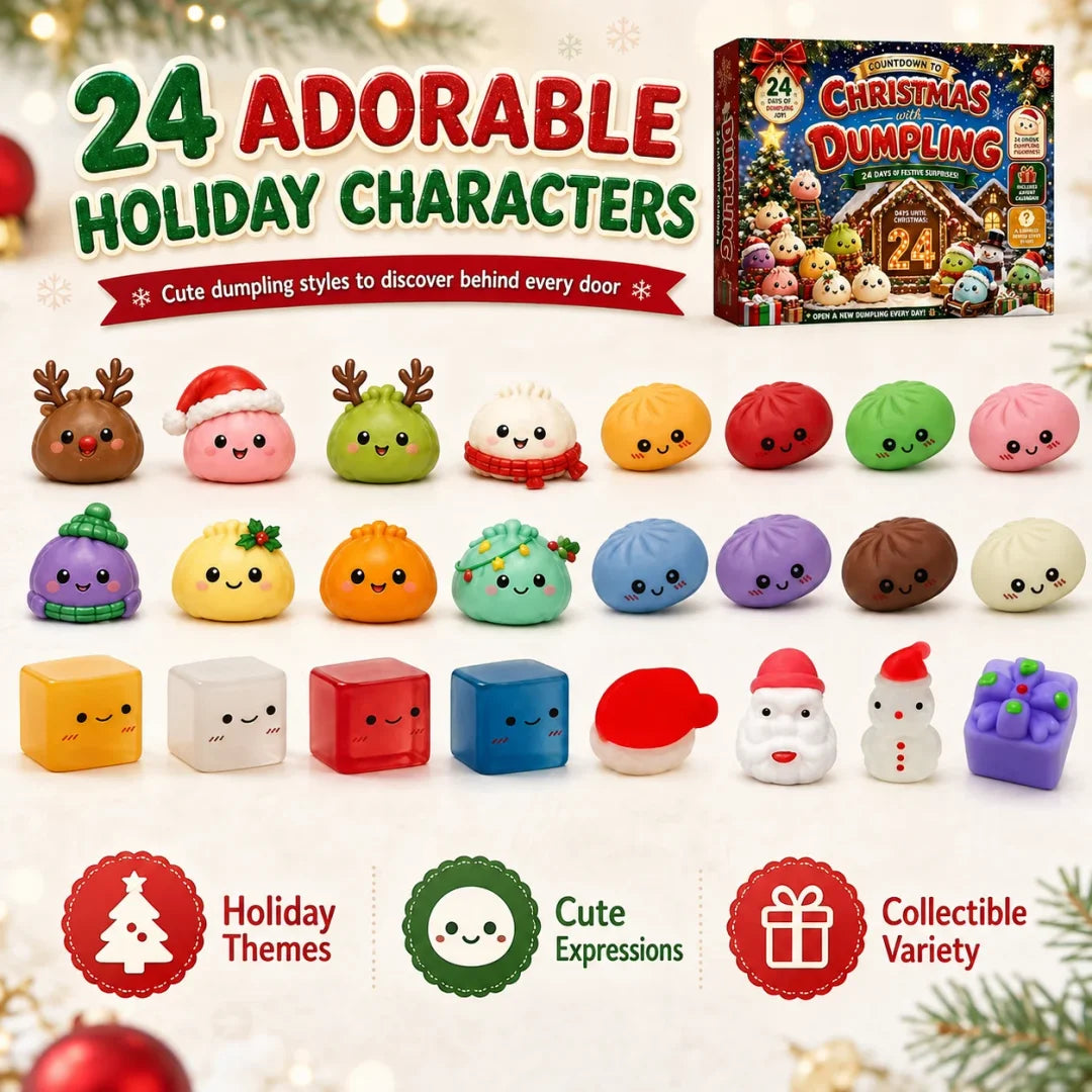 Dumpling Squishy Advent Calendar 2026 by HSF Marketplace, 24-day Christmas countdown sensory toy blind box