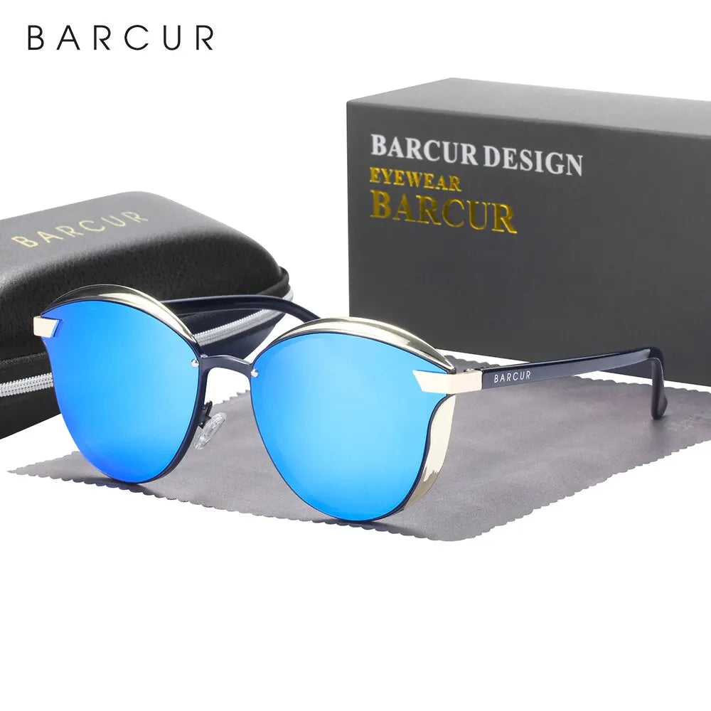 Round polarized sunglasses for women with UV protection, stylish Catmore eyewear by HSF Marketplace.