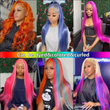 13x6 Deep Part 613# Blonde Straight Lace Frontal Wig Brazilian Straight Human Hair 13x4 Transparent Lace Front Wig for Women