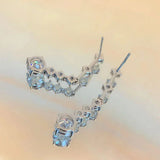 Moissanite 3ct VVS1 silver tassel dangle earrings by HSF Marketplace