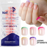 120-piece medium long square acrylic French press-on false nails in mixed sizes by HSF Marketplace