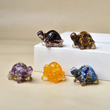 Natural Crystal Turtle, Composed of Crystal Fragments and Resin, Is an Ideal Gift for Home Decoration.