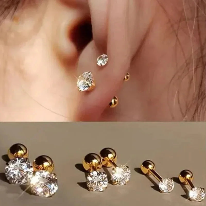Stainless steel heart stud earrings set by HSF Marketplace for everyday wear