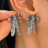 HSF Marketplace realistic fly stud earrings, funny prank insect jewelry for women, Halloween party accessory