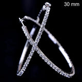 2018 large crystal hoop earrings, 30–100mm CZ hip hop jewelry in a bold basketball wives style