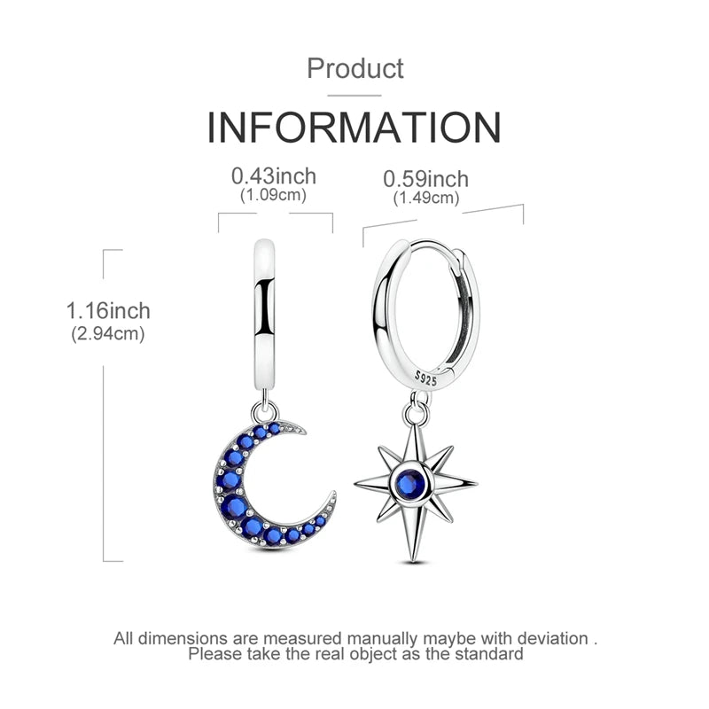 925 sterling silver hoop earrings with night sky gemstones by HSF Marketplace