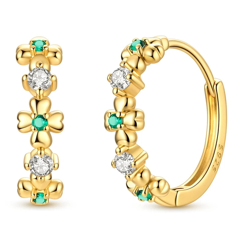 Hypoallergenic CZ zircon hoop earrings in 925 sterling silver by HSF Marketplace