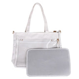 Black Big Ita Bag by HSF Marketplace featuring clear insert, double straps, kawaii transparent shoulder purse for women and girls.