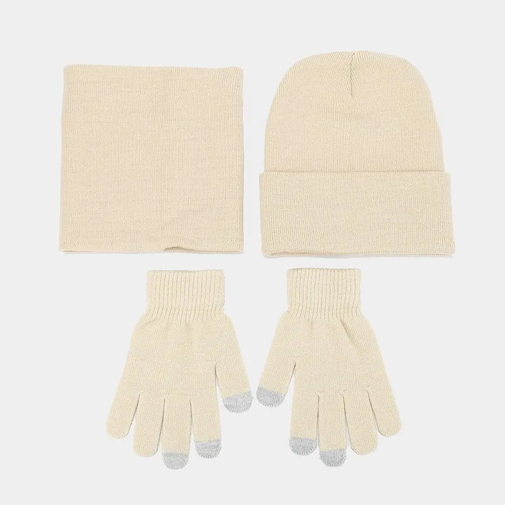 Warm knit beanie, scarf and gloves set for men and women by HSF Marketplace