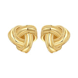 Orstarry S925 sterling silver 18k gold classic knot stud earrings for women, close-up jewelry image