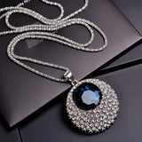 Long geometric chain necklace with pendant for women, stylish maxi jewelry by HSF Marketplace, perfect for statement accessories.