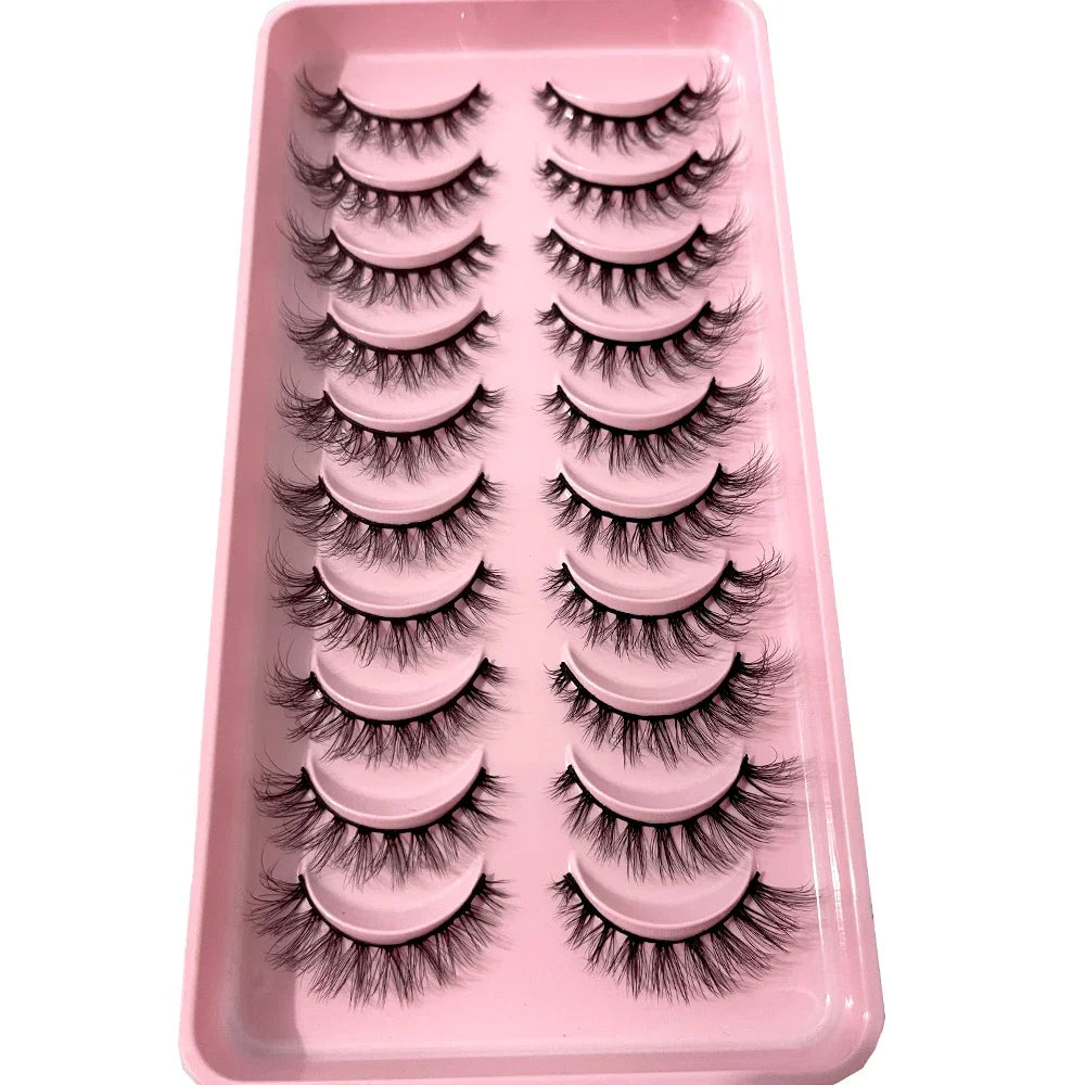 3D faux mink hair false eyelashes, 10 pairs of fluffy lashes by HSF Marketplace