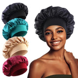 Satin wide brim nightcap with elastic band for comfortable sleep by HSF Marketplace