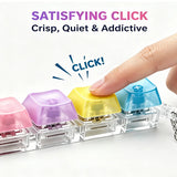 HSF Marketplace crystal clicker keyboard keychain fidget toy, sensory stress relief toy for adults and kids in a value pack