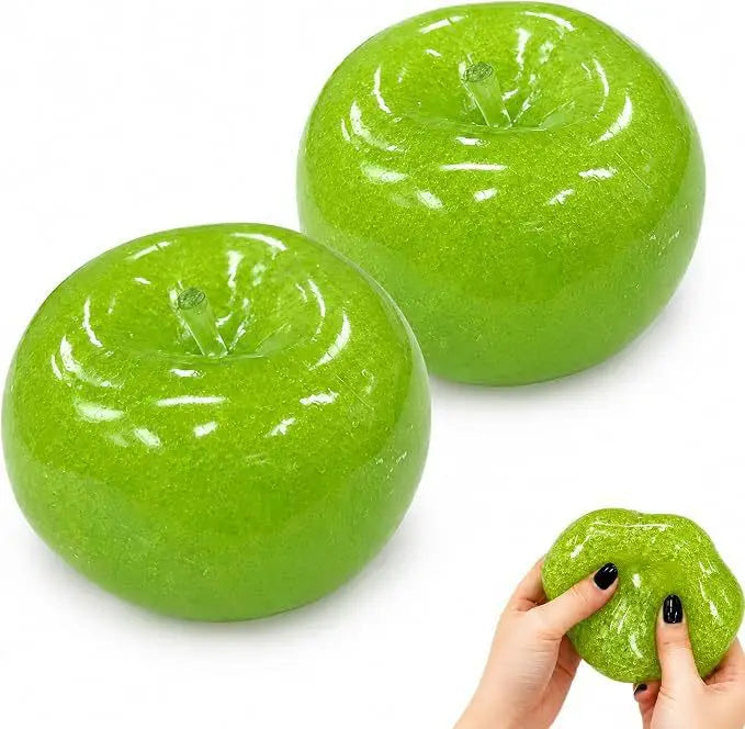 New Apple Slushie Squishy Fidget Toy Crunchy Moldable Non-Bounce Sensory Stress Reliever Medium Grip Strength Slow Rising Gift