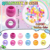 60pcs Colorful Versatile Hair Beads for Braids - Durable Accessory for Hair Styling