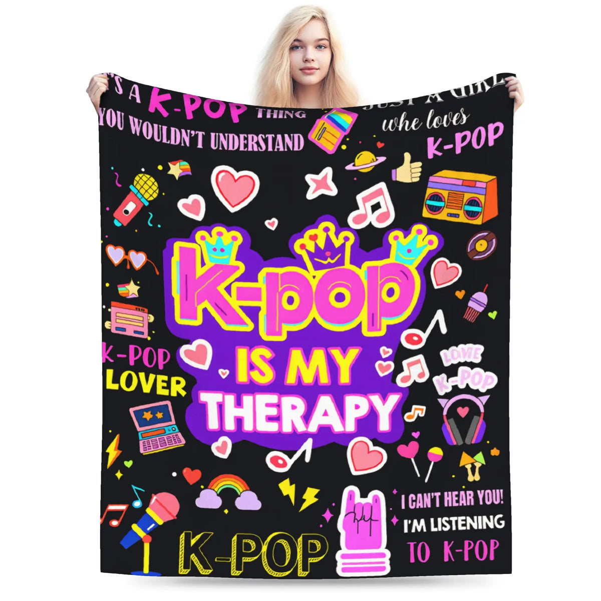 K-Drama inspired plush blanket by HSF Marketplace, featuring a cozy Korean drama-themed design