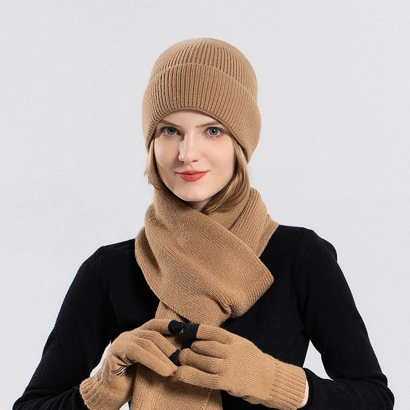 Winter hat, gloves, and scarf set for men and women by HAIRSOFLY SHOP
