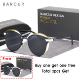 HSF Marketplace BARCUR polarized round sunglasses for women with UV protection, stylish eyewear accessory with UVAB coating.