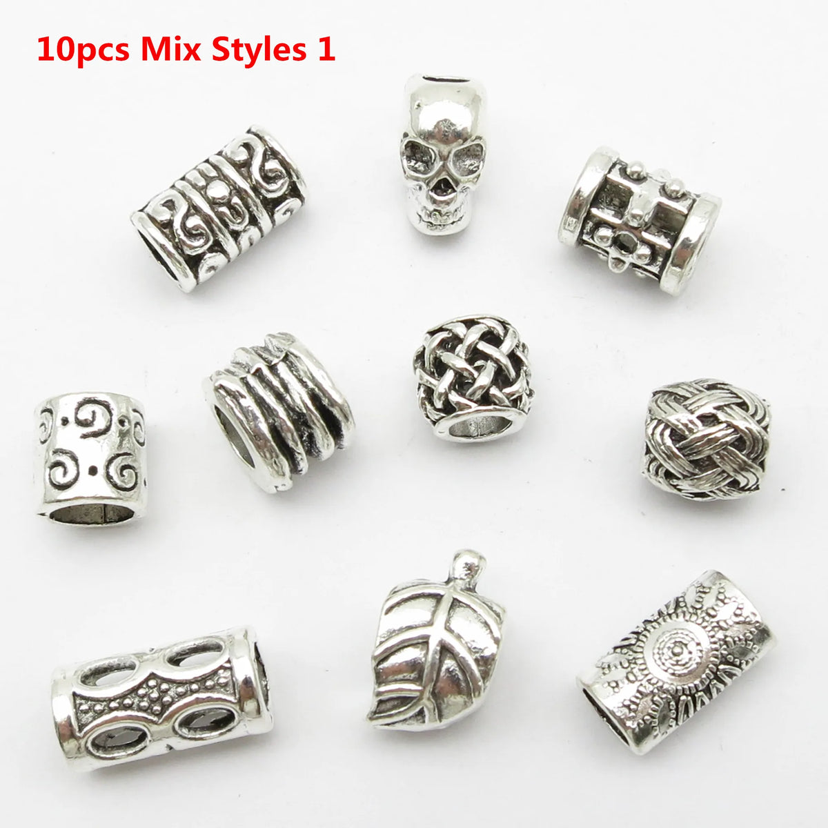 Silver Viking rune hair braid beads for dreadlocks and beards by HSF Marketplace