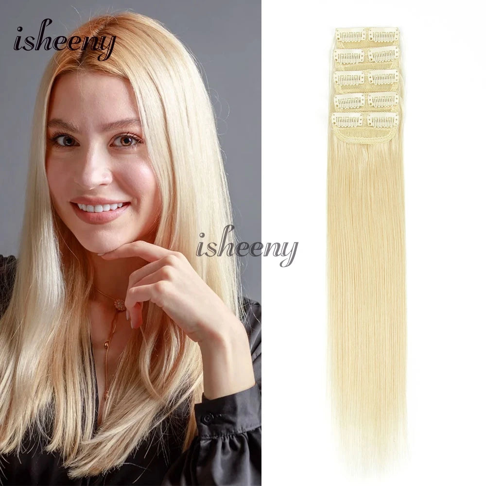Invisible clip-in Remy human hair extensions, 5-piece pack with mini clips, 12–18 inch lengths for women