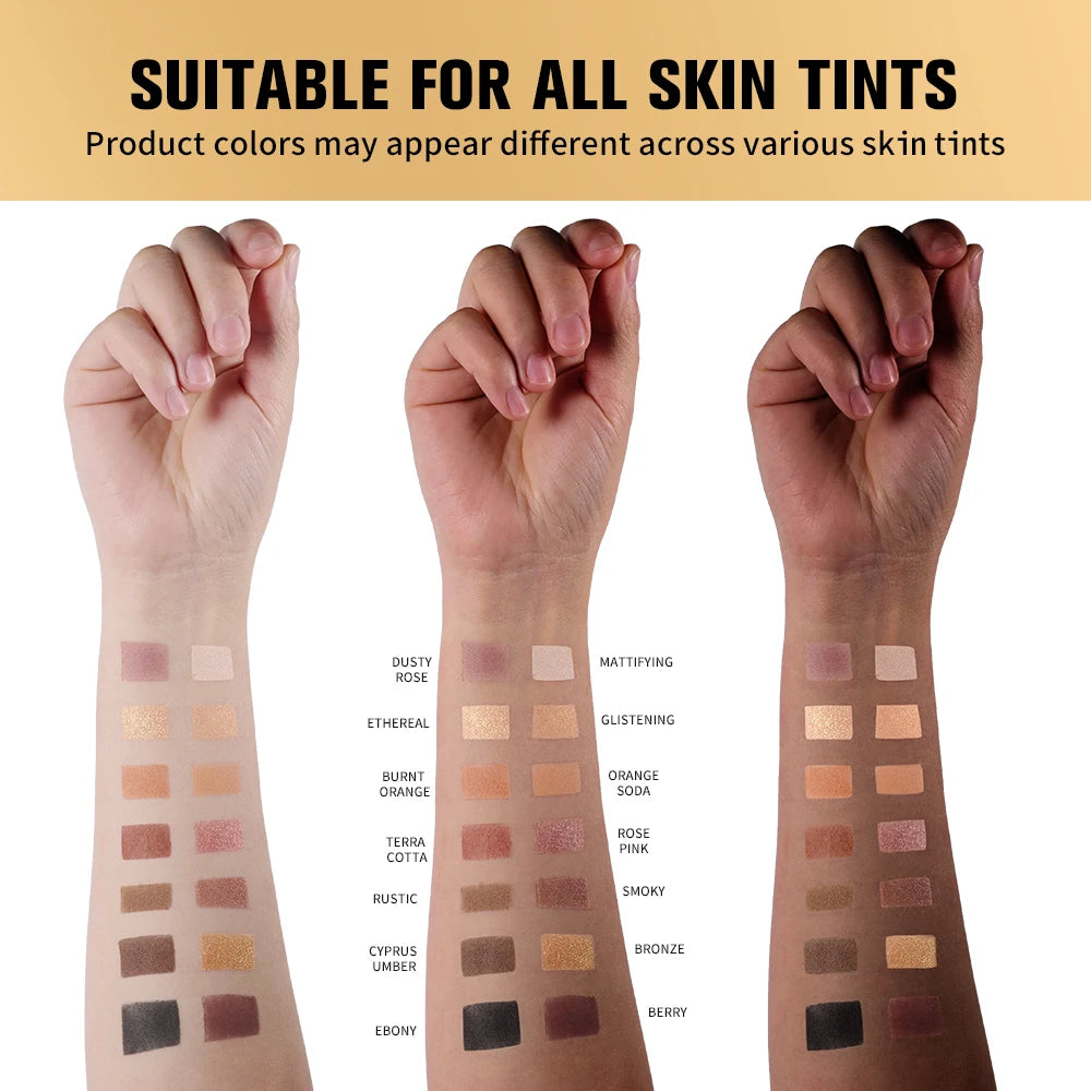 Lakerain soft glow eyeshadow palette with matte and shimmer high-pigment shades for natural eye makeup looks