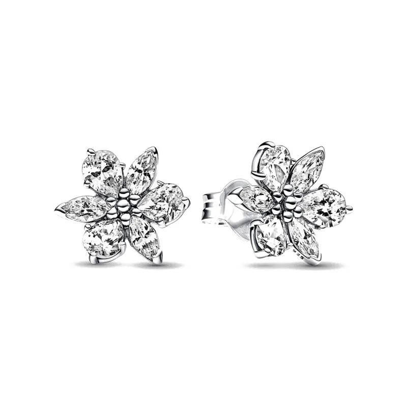 925 silver butterfly square heart-shaped earrings, delicate European women’s jewelry gift design