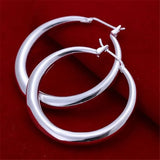 925 sterling silver 33mm big circle round hoop earring for women, unusual jewelry design