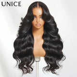 UNice 13x4 HD Real Scalp™ Loose Wave Wig With Face Framing Curtain Bangs Pull And Go Drawstring Glueless Wig