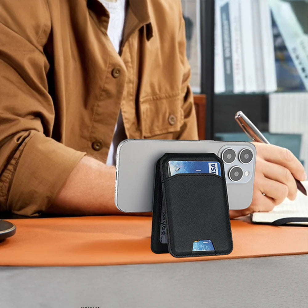 Magnetic leather wallet case for iPhone 16, 15, 14, and 13 Pro Max by HSF Marketplace