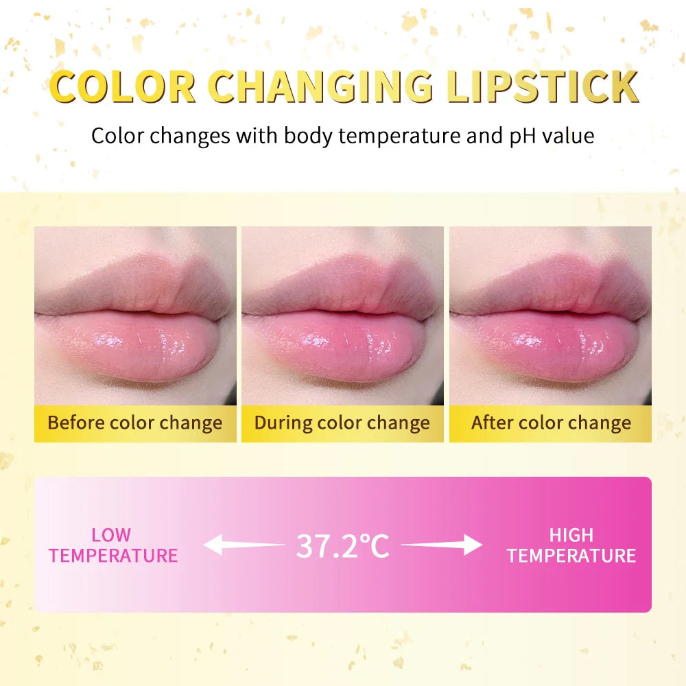 HSA Marketplace color changing lipstick with moisturizing, nourishing, and waterproof formula for plumper, vibrant lips.