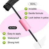 HSF Marketplace eyelash glue kit with bonding seal, lash remover, and tweezers for false eyelash application at home.