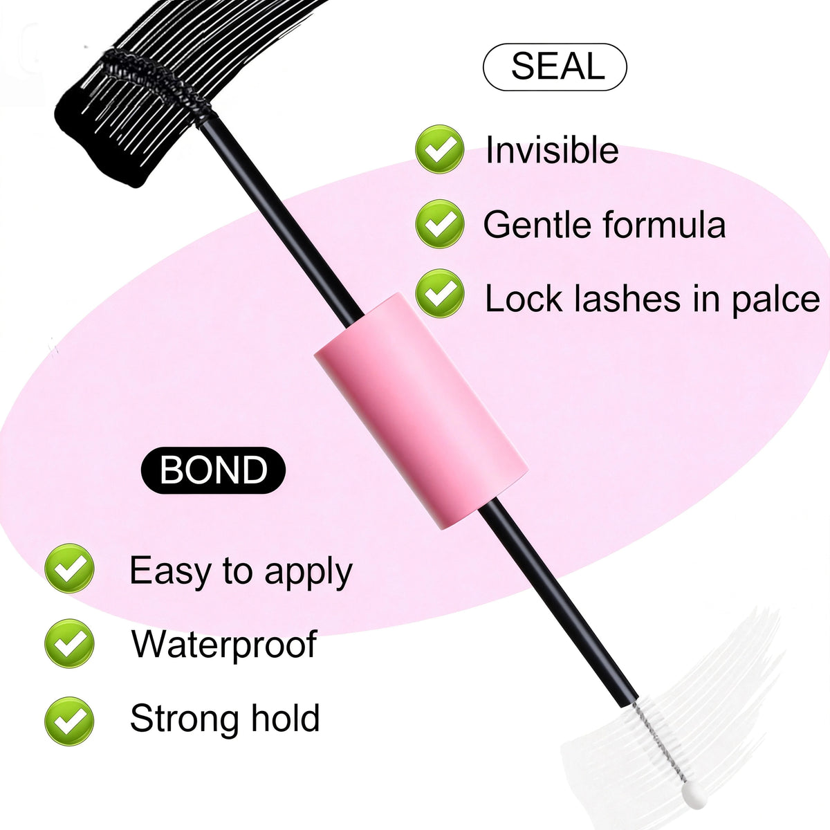 HSF Marketplace eyelash glue kit with bonding seal, lash remover, and tweezers for false eyelash application at home.