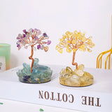 1PC Natural Crystal Tree Handmade Tree of Life Reiki Healing Mineral Specimen Home Decoration Gifts Souveni Drop Glue Resin Base